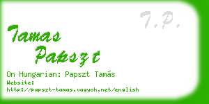 tamas papszt business card